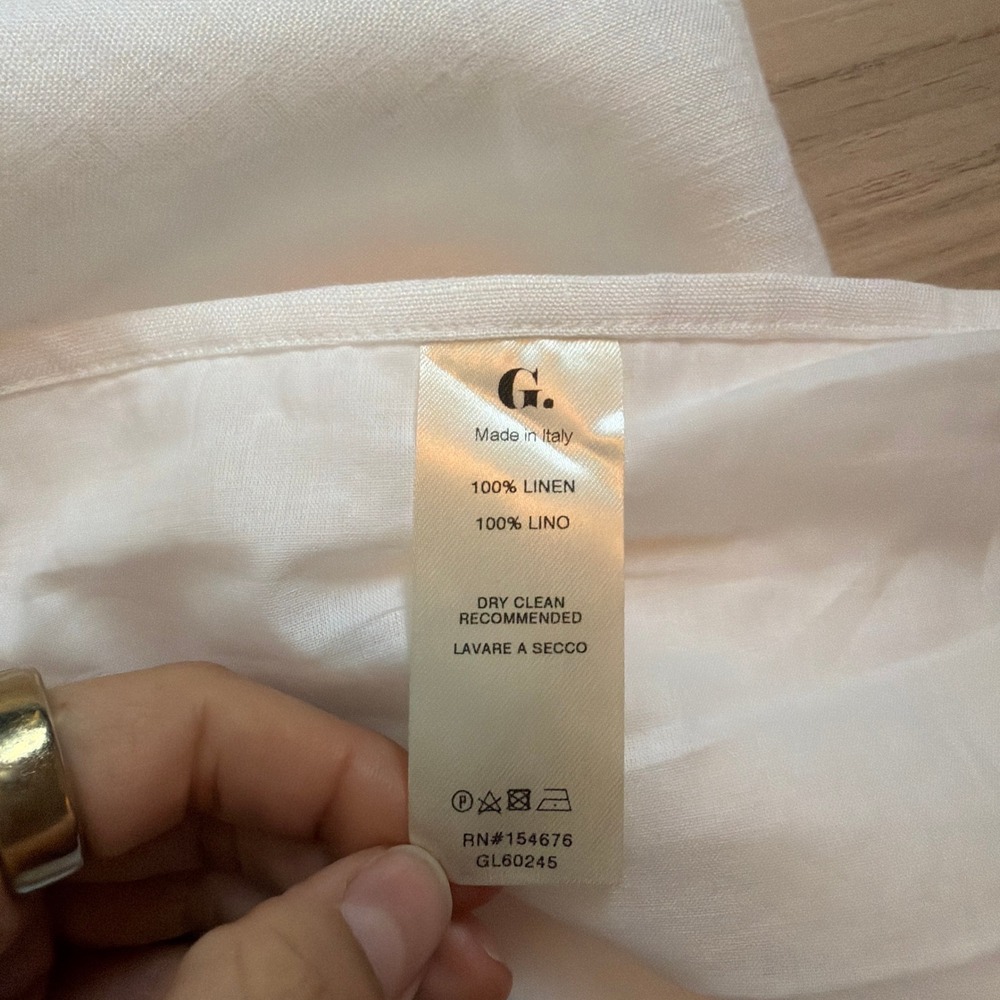 G. Label Goop Linen Maxi Camilla Wrap Dress Summer 6 White NWOT Boho Minimal - Picture 4 of 8
